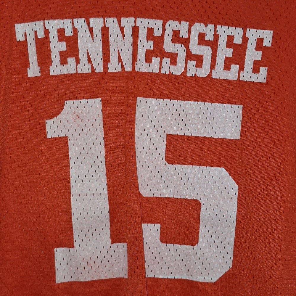 Vintage Y2K Retro Tennessee Football 15 Jersey Orange Mens L Artex 80s Mesh L - Picture 11 of 15